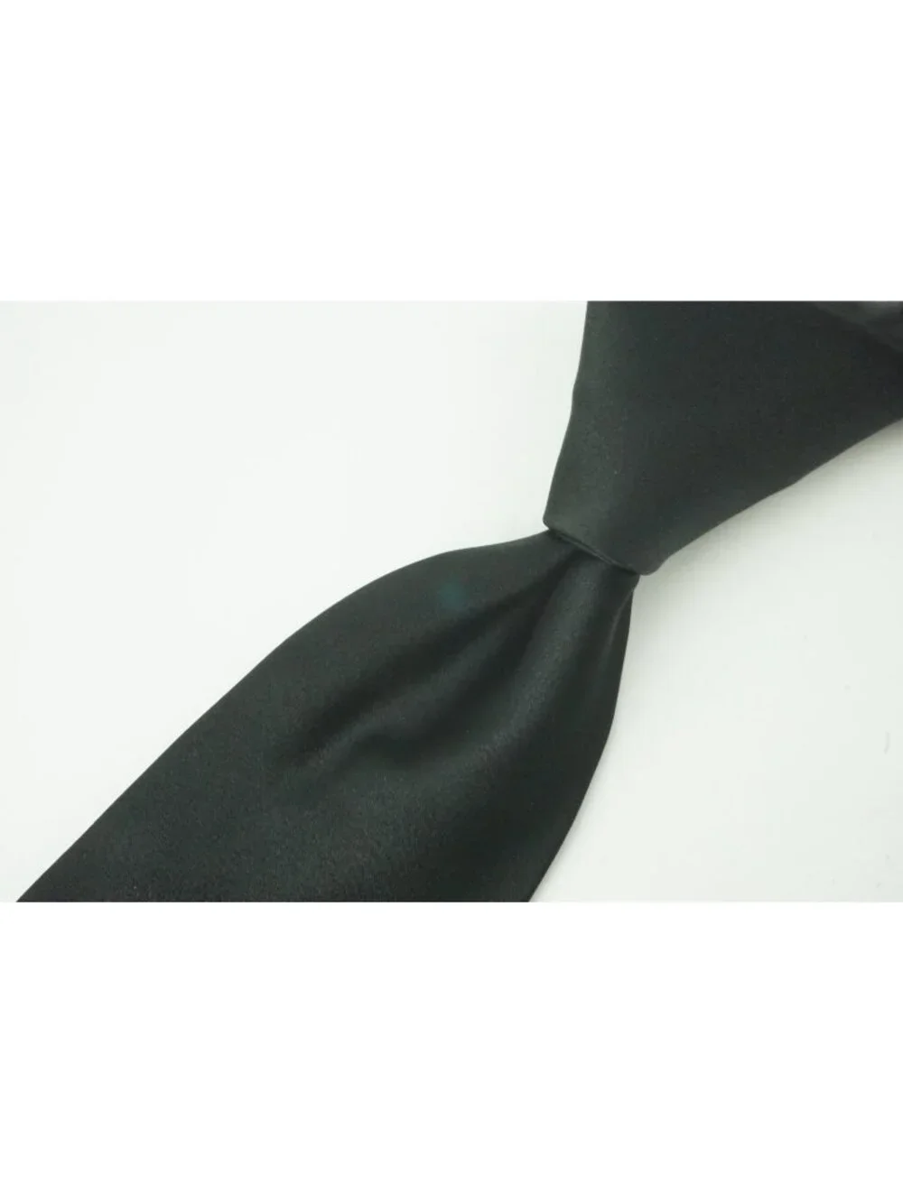 Canali Solid Coal Black 100% Silk Tie Brand New With Tags